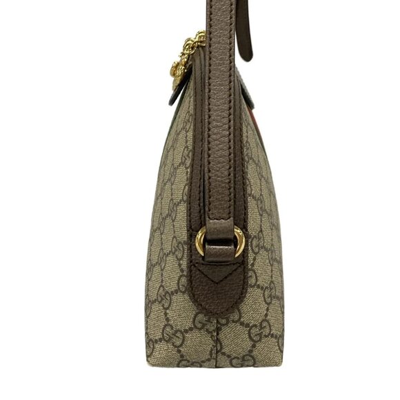 GUCCI Ophidia 499621 Dark Brown Beige Multi PVC Leather Shoulder Bag - Picture 4 of 16